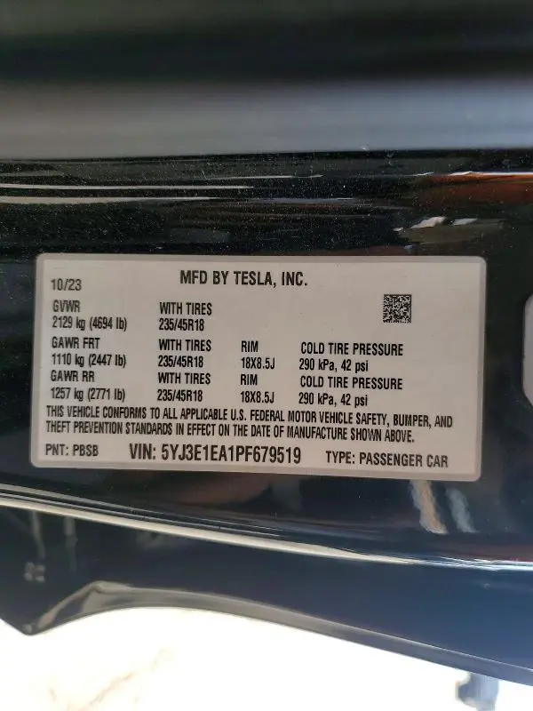 2023 TESLA MODEL 3   