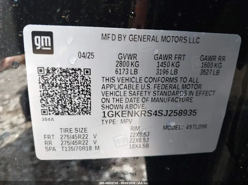2025 GMC ACADIA FWD ELEVATION