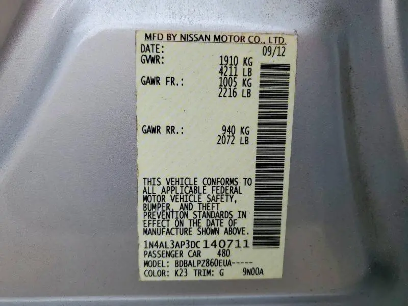 2013 NISSAN ALTIMA 2.5  