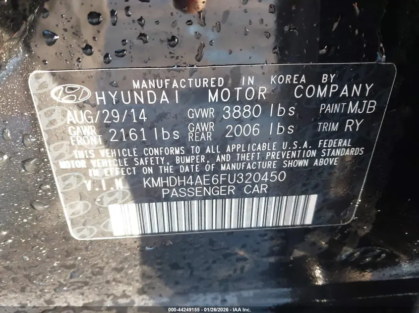 2015 HYUNDAI ELANTRA SE