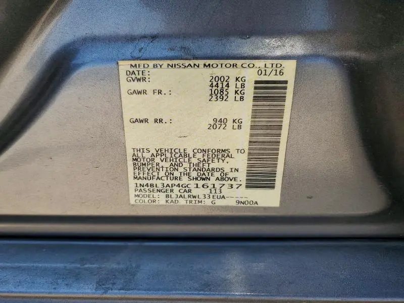 2016 NISSAN ALTIMA 3.5 SL  
