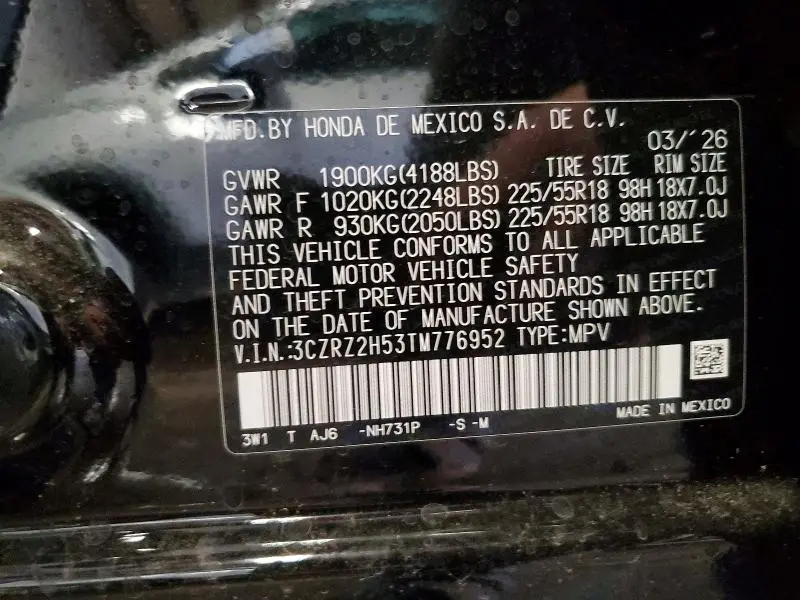 2026 HONDA HR-V SPORT  