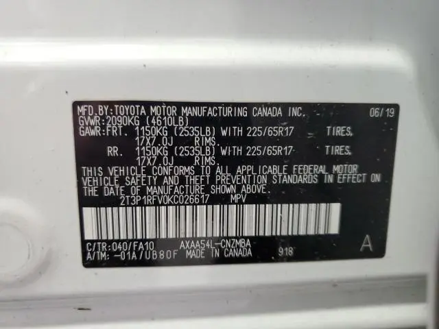 2019 TOYOTA RAV4 XLE