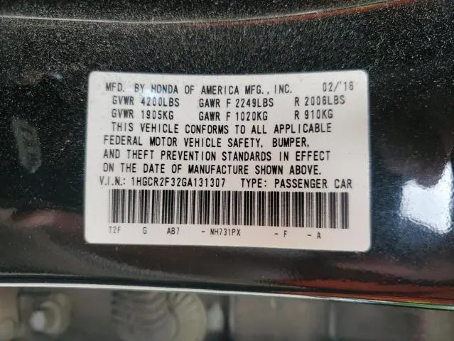 2016 HONDA ACCORD LX