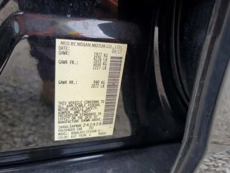 2017 NISSAN ALTIMA 2.5  