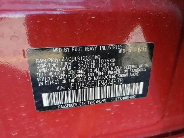 2015 SUBARU WRX STI LIMITED  