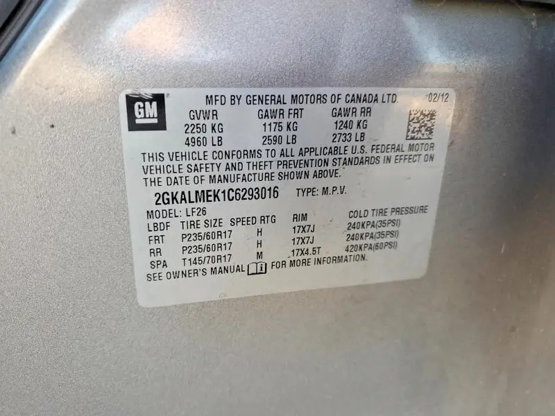 2012 GMC TERRAIN SLE  