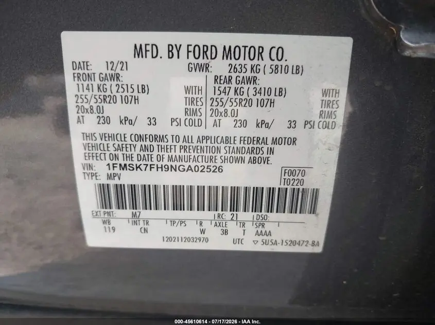 2022 FORD EXPLORER LIMITED