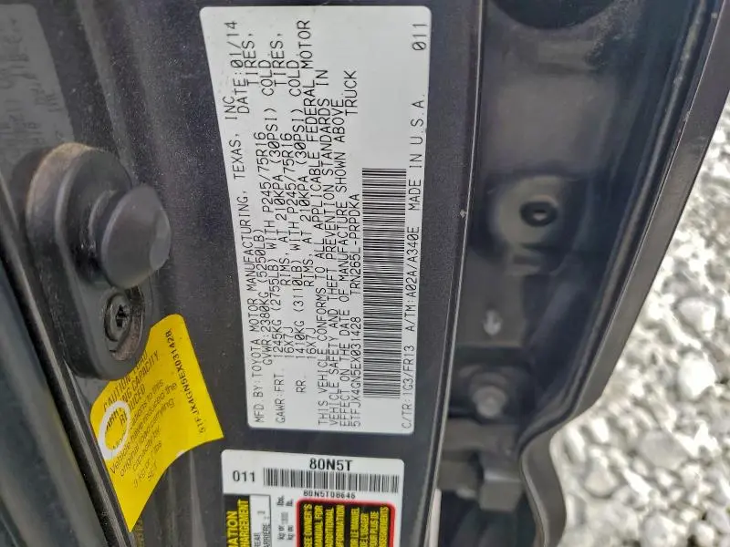 2014 TOYOTA TACOMA DOUBLE CAB  