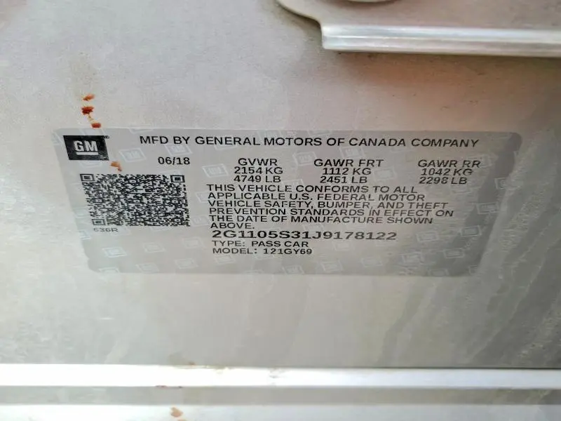 2018 CHEVROLET IMPALA LT  