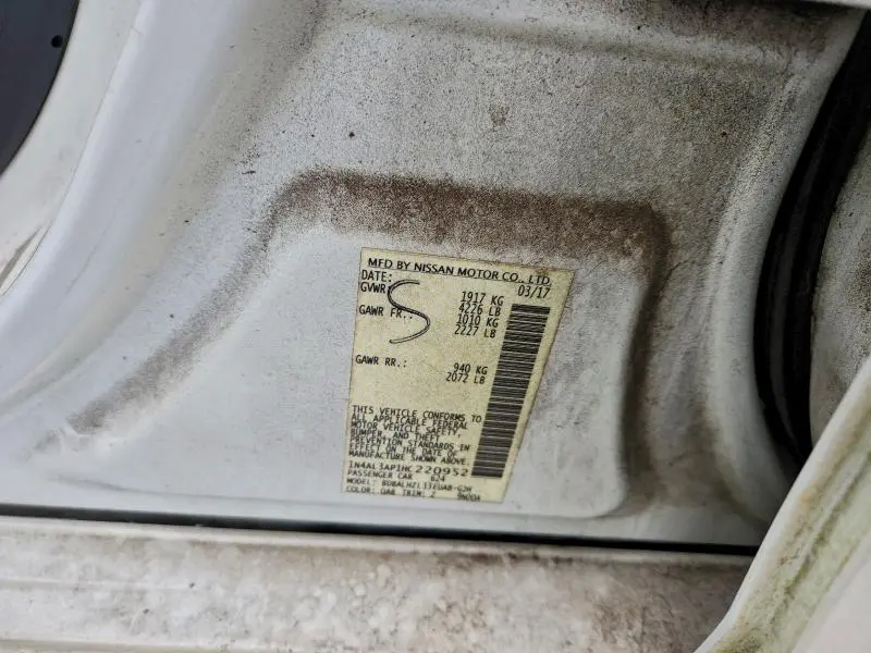 2017 NISSAN ALTIMA 2.5  