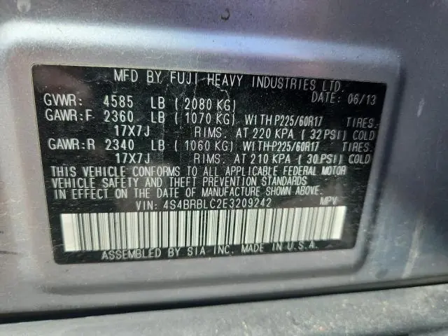 2014 SUBARU OUTBACK 2.5I LIMITED  