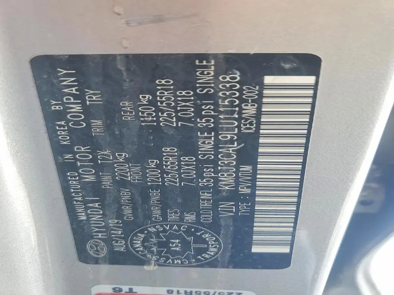 2020 HYUNDAI TUCSON LIMITED  