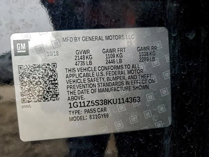 2019 CHEVROLET IMPALA LT  