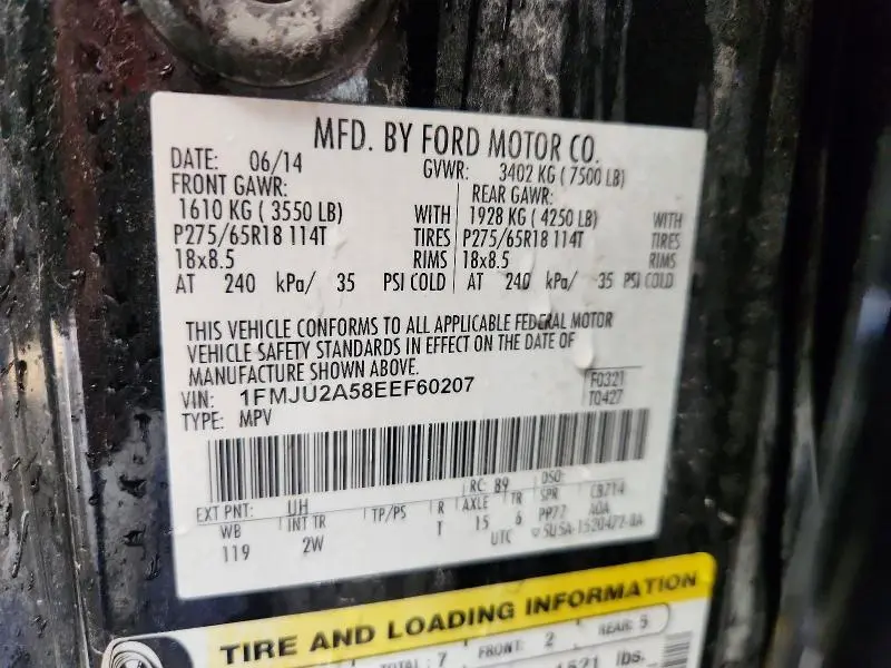 2014 FORD EXPEDITION LIMITED  