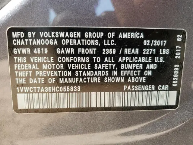 2017 VOLKSWAGEN PASSAT SEL PREMIUM  
