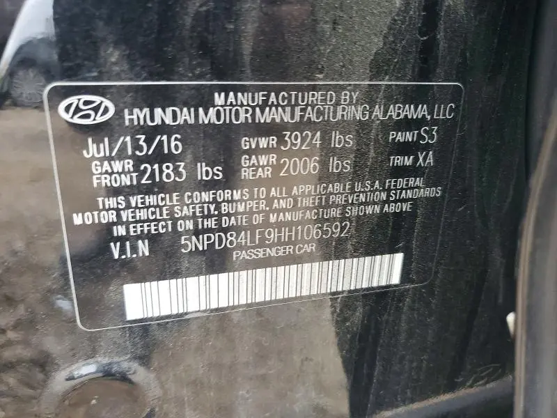 2017 HYUNDAI ELANTRA LIMITED  