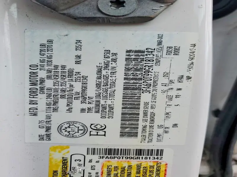2016 FORD FUSION SE  