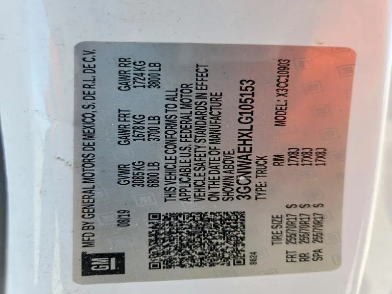 2020 CHEVROLET SILVERADO C1500  