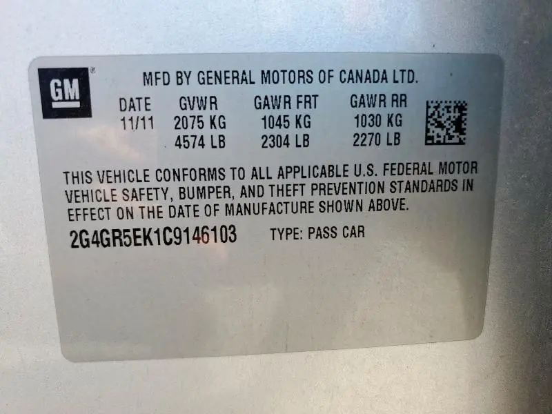 2012 BUICK REGAL   