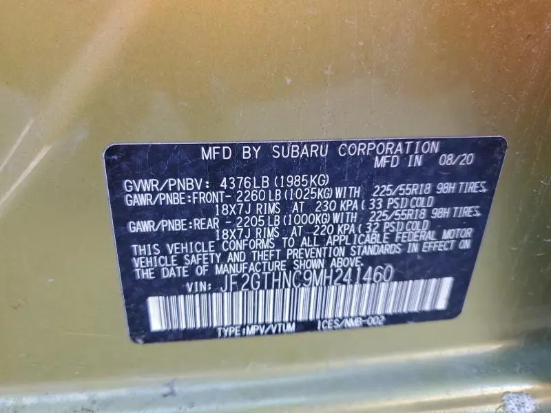 2021 SUBARU CROSSTREK LIMITED  