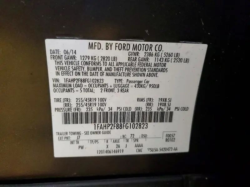 2015 FORD TAURUS LIMITED  