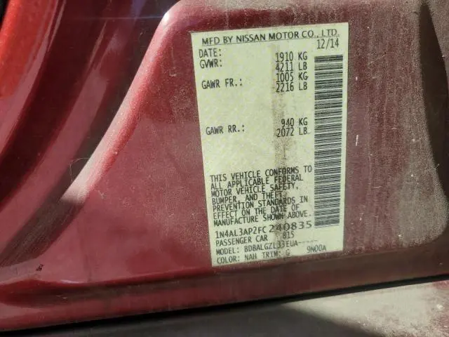 2015 NISSAN ALTIMA 2.5