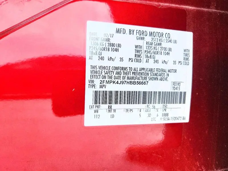 2017 FORD EDGE SEL  