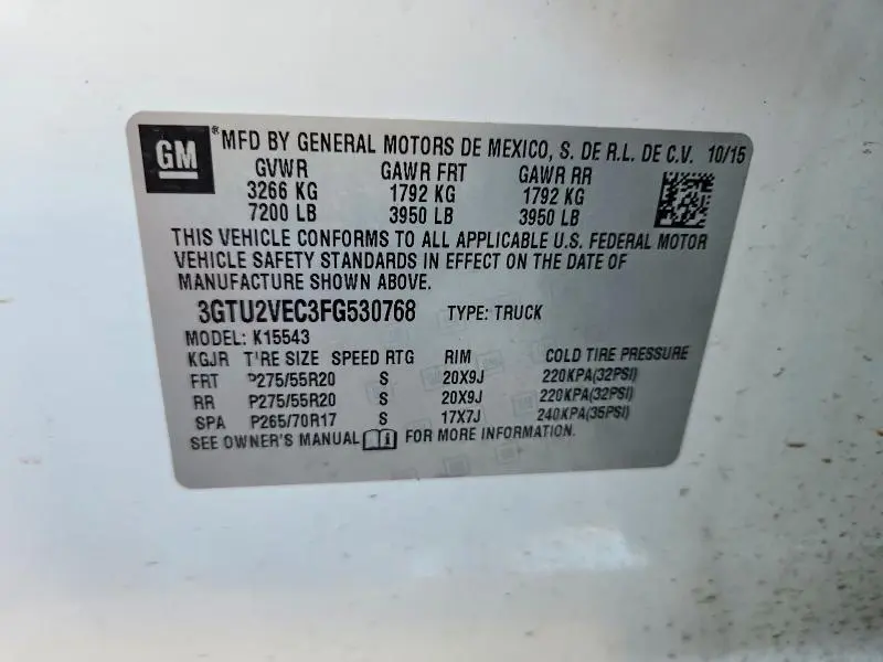 2015 GMC SIERRA K1500 SLT  