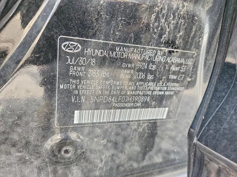 2018 HYUNDAI ELANTRA SEL  