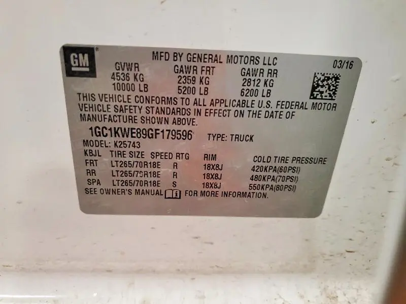 2016 CHEVROLET SILVERADO K2500 HEAVY DUTY LTZ  