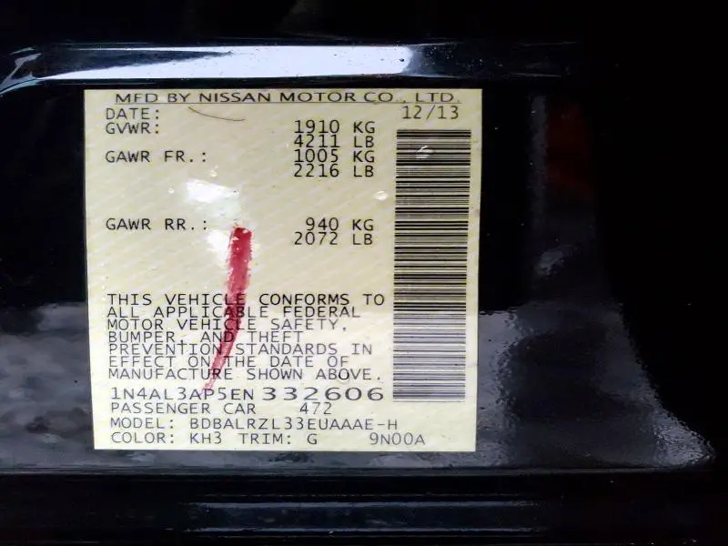 2014 NISSAN ALTIMA 2.5  