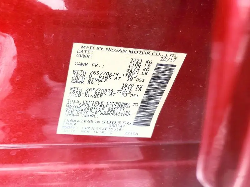 2018 NISSAN TITAN SV  
