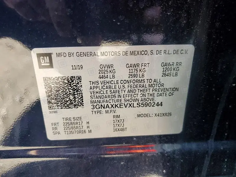 2020 CHEVROLET EQUINOX LT  