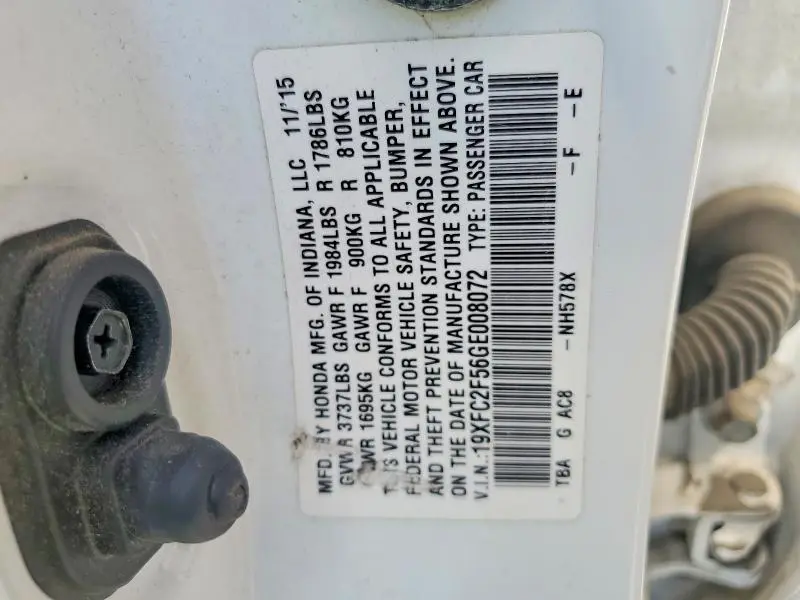 2016 HONDA CIVIC LX  