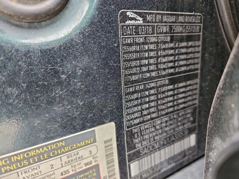 2018 JAGUAR F-PACE S  