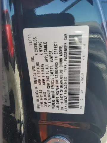 2012 HONDA ACCORD EXL  