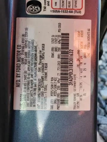 2011 FORD FUSION HYBRID  