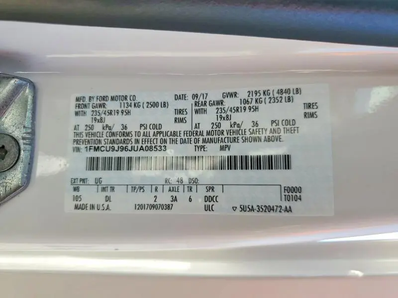 2018 FORD ESCAPE TITANIUM  