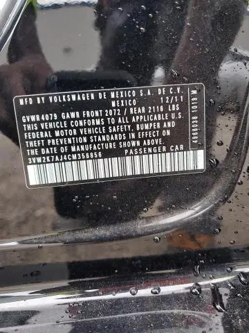 2012 VOLKSWAGEN JETTA BASE  