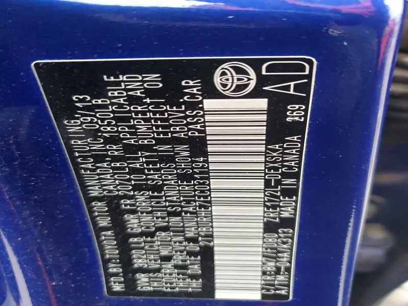 2014 TOYOTA COROLLA S PLUS  