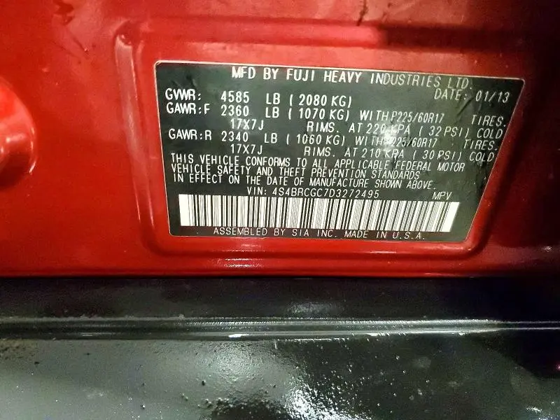 2013 SUBARU OUTBACK 2.5I PREMIUM  