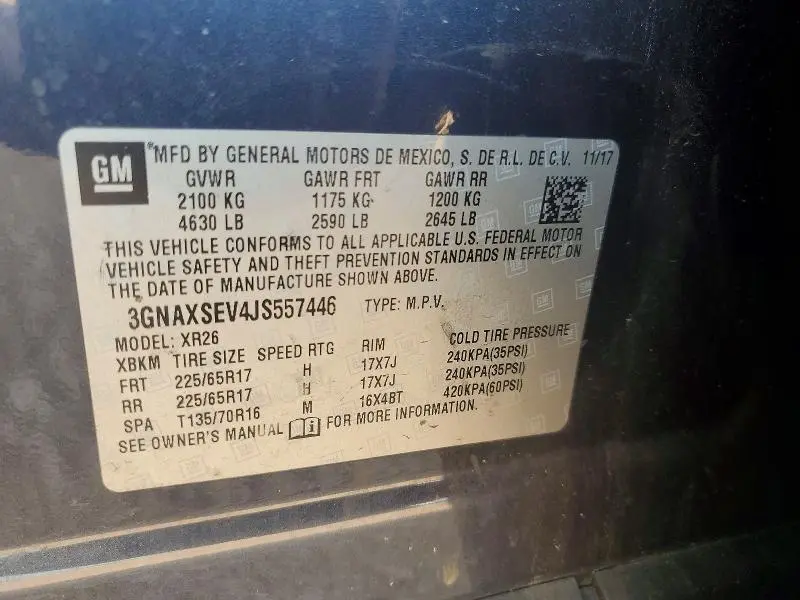 2018 CHEVROLET EQUINOX LT  