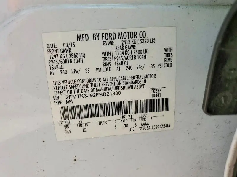 2015 FORD EDGE SEL  