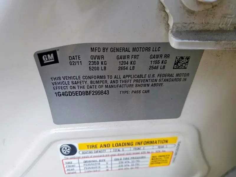 2011 BUICK LACROSSE CXL  