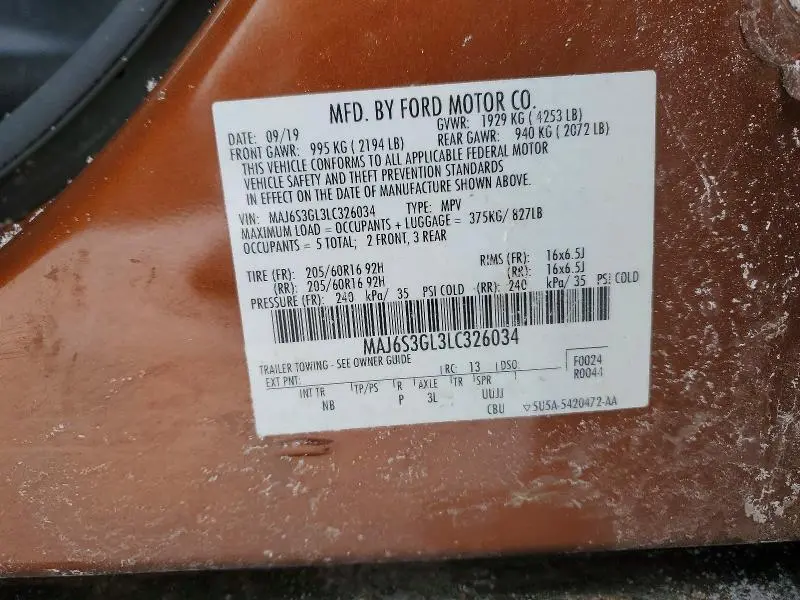 2020 FORD ECOSPORT SE  