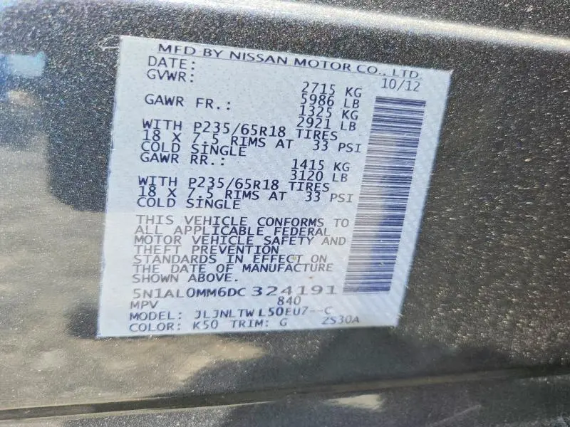 2013 INFINITI JX35 BASE  