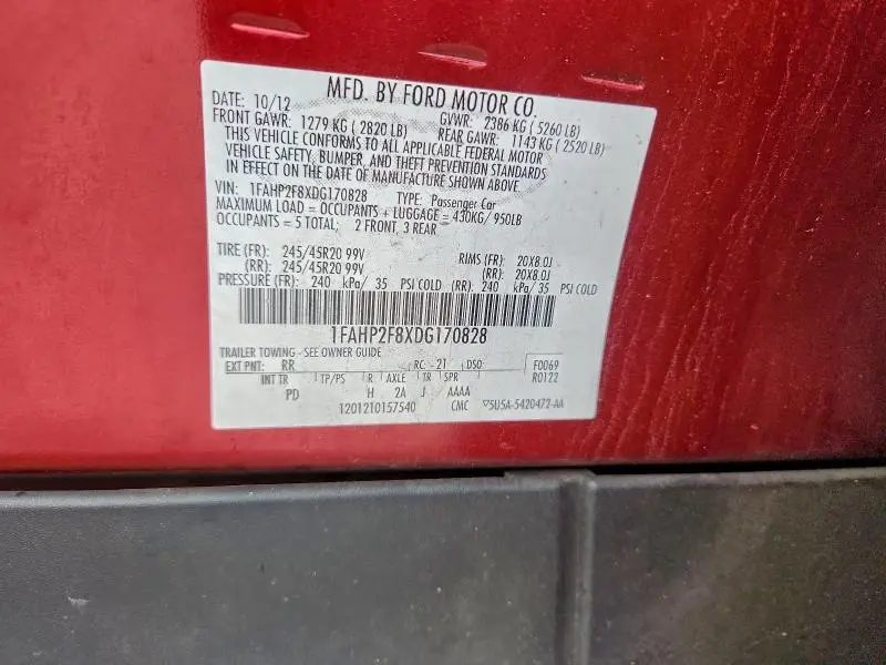 2013 FORD TAURUS LIMITED  