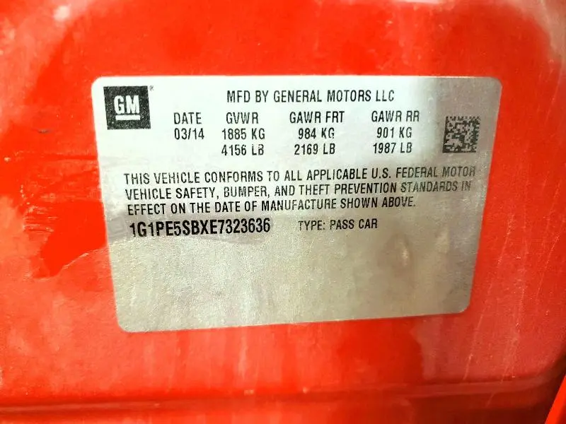 2014 CHEVROLET CRUZE LT  