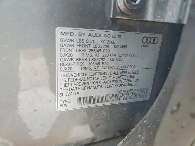 2017 AUDI Q7 PREMIUM  